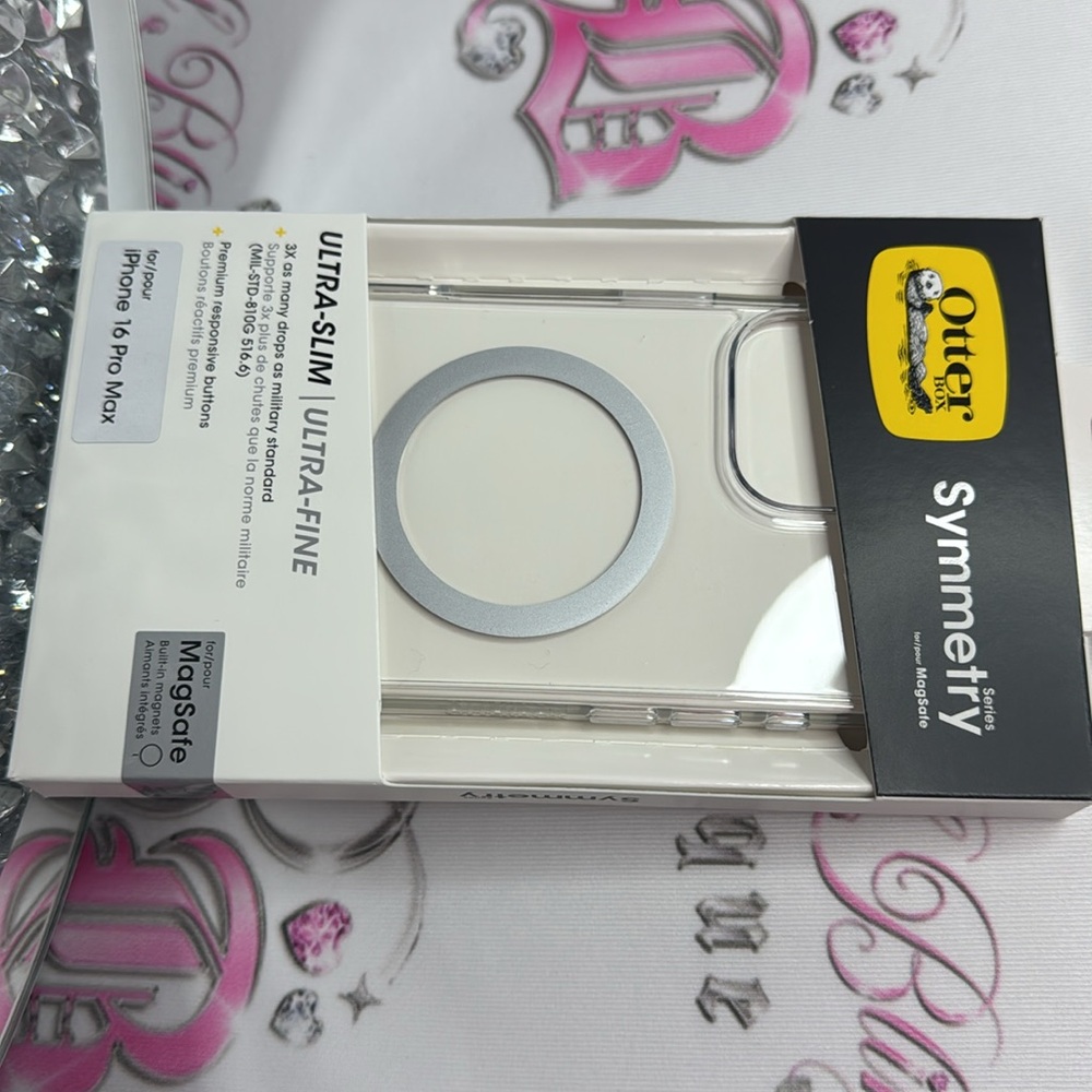 Otterbox magsafe iPhone 16 pro max BRAND NEW Clear iPhone Case with Gray Design - Picture 2 of 6